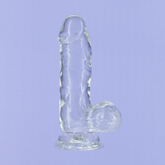 Addiction Crystal - 6" Clear Dildo with Balls