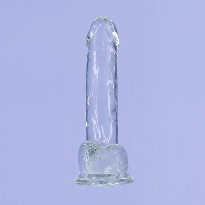 Addiction Crystal – 7" Clear Dildo with Balls