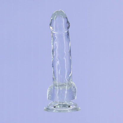 Addiction Crystal – 7" Clear Dildo with Balls