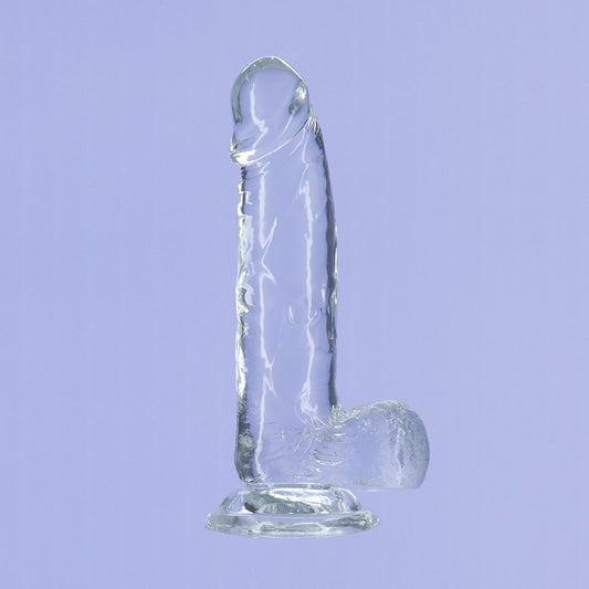 Addiction Crystal - 7" Clear Dildo with Balls
