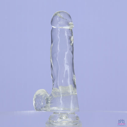 Addiction Crystal – 7" Clear Dildo with Balls