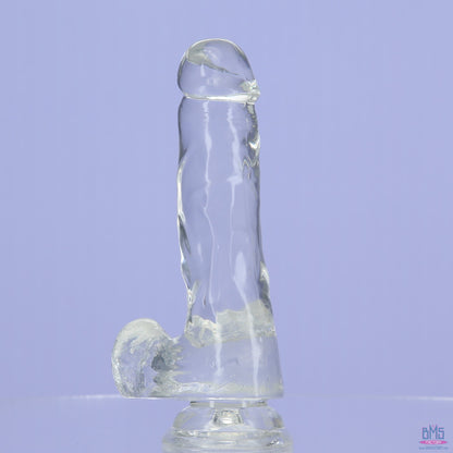 Addiction Crystal – 7" Clear Dildo with Balls