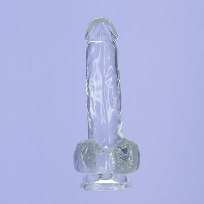 Addiction Crystal – 8" Clear Dildo with Balls