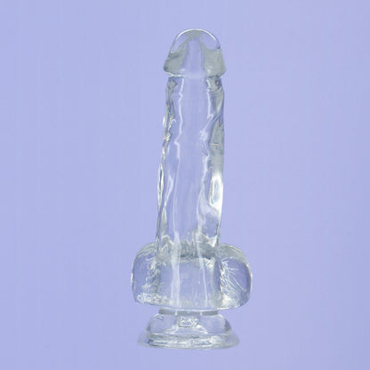 Addiction Crystal – 8" Clear Dildo with Balls