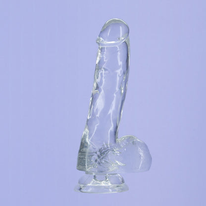 Addiction Crystal – 8" Clear Dildo with Balls