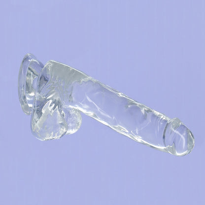 Addiction Crystal – 8" Clear Dildo with Balls