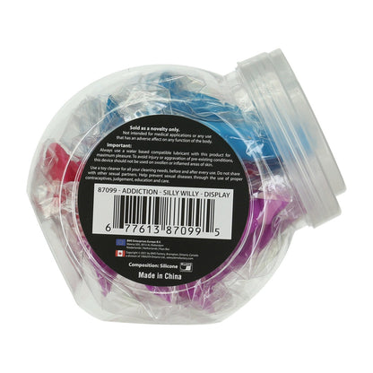Addiction Silly Willy – 3.3” Silicone Dildo – Multicolour