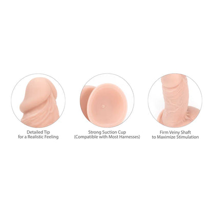 Pure Love® - 7.5 Inch Realistic Silicone Dildo with Balls – Beige