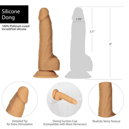 Naked Addiction 8" Silicone Dual Density Dildo – Caramel - 88022