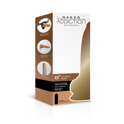 Naked Addiction 8" Silicone Dual Density Dildo – Caramel - 88022