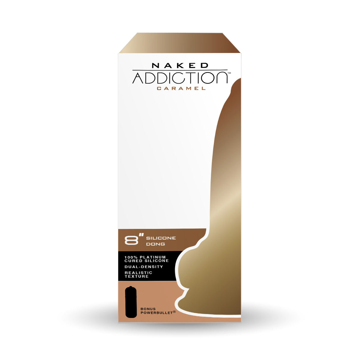 Naked Addiction 8" Silicone Dual Density Dildo – Caramel - 88022