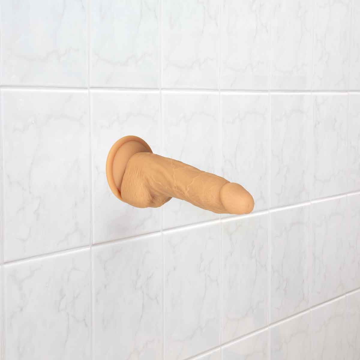 Naked Addiction 8" Rotating & Vibrating Dildo with Remote – Caramel - 88122