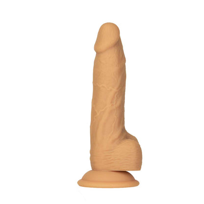 Naked Addiction 8" Rotating & Vibrating Dildo with Remote – Caramel - 88122