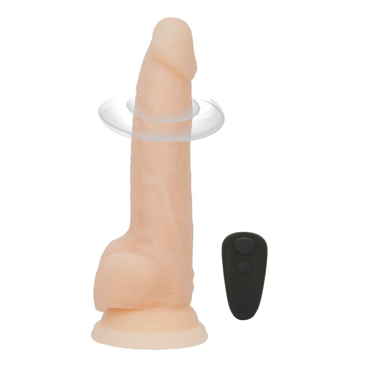 Naked Addiction 8" Rotating & Vibrating Dildo with Remote – Vanilla - 88125