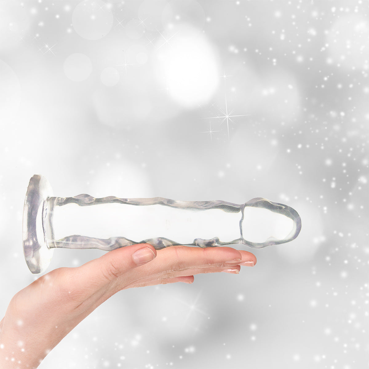 Pure Love® - Dildo with Ultra-Raised Ridges & Suction Cup - Clear - 7 In.