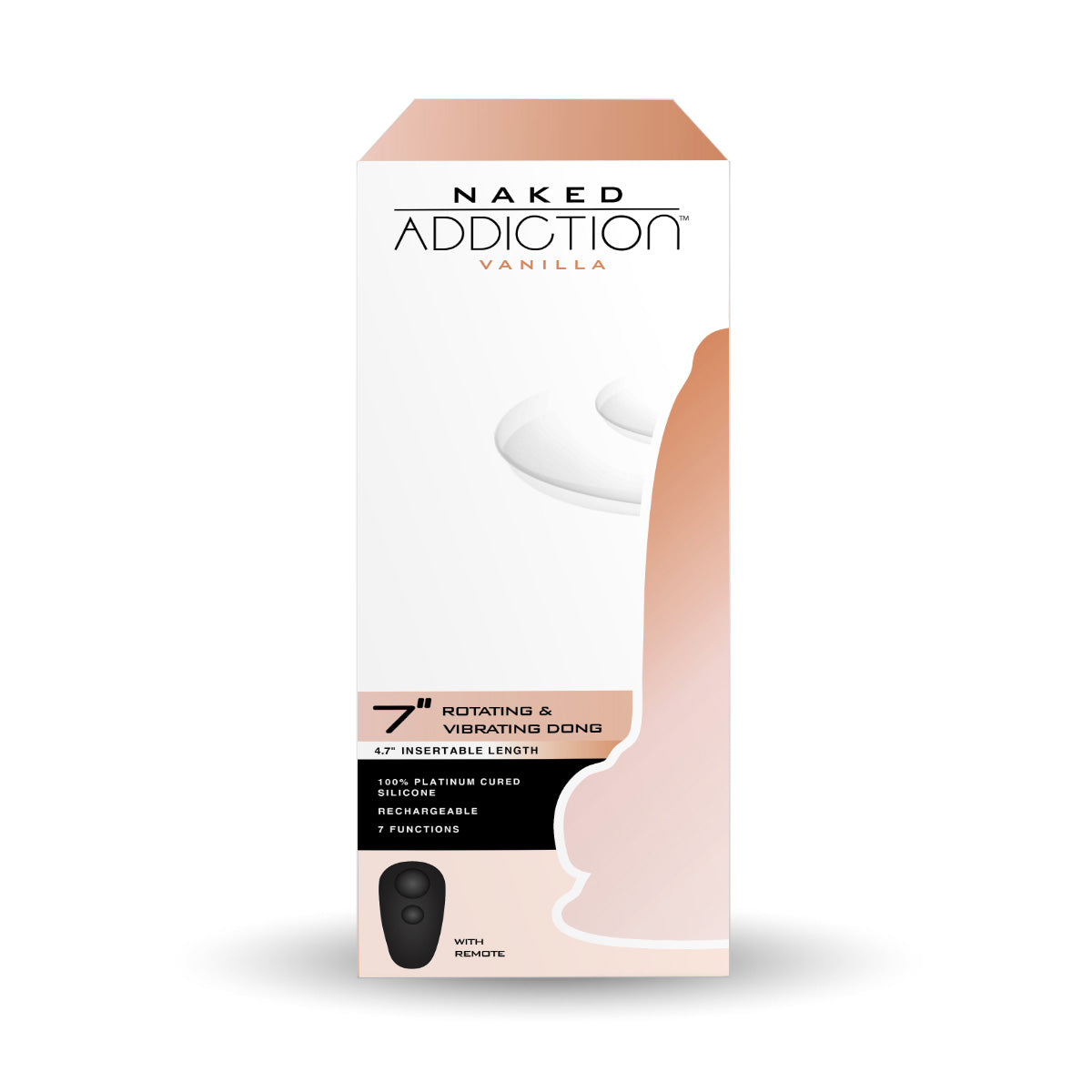 Naked Addiction 7" Rotating & Vibrating Dildo with Remote Control - 88325