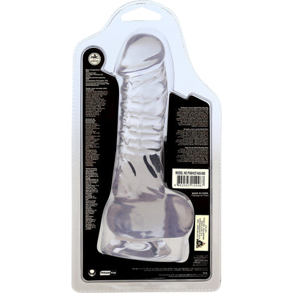 NMC Luxy 7" Clear Stone Series Realistic Dong with Scrotum and Suction Cup