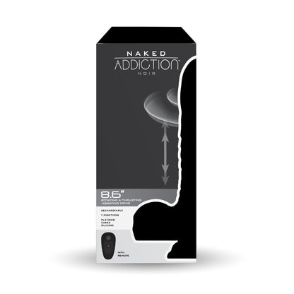 Naked Addiction – 8.6” Silicone Rotating & Thrusting Vibrating Dildo with Remote - Noir - 88711