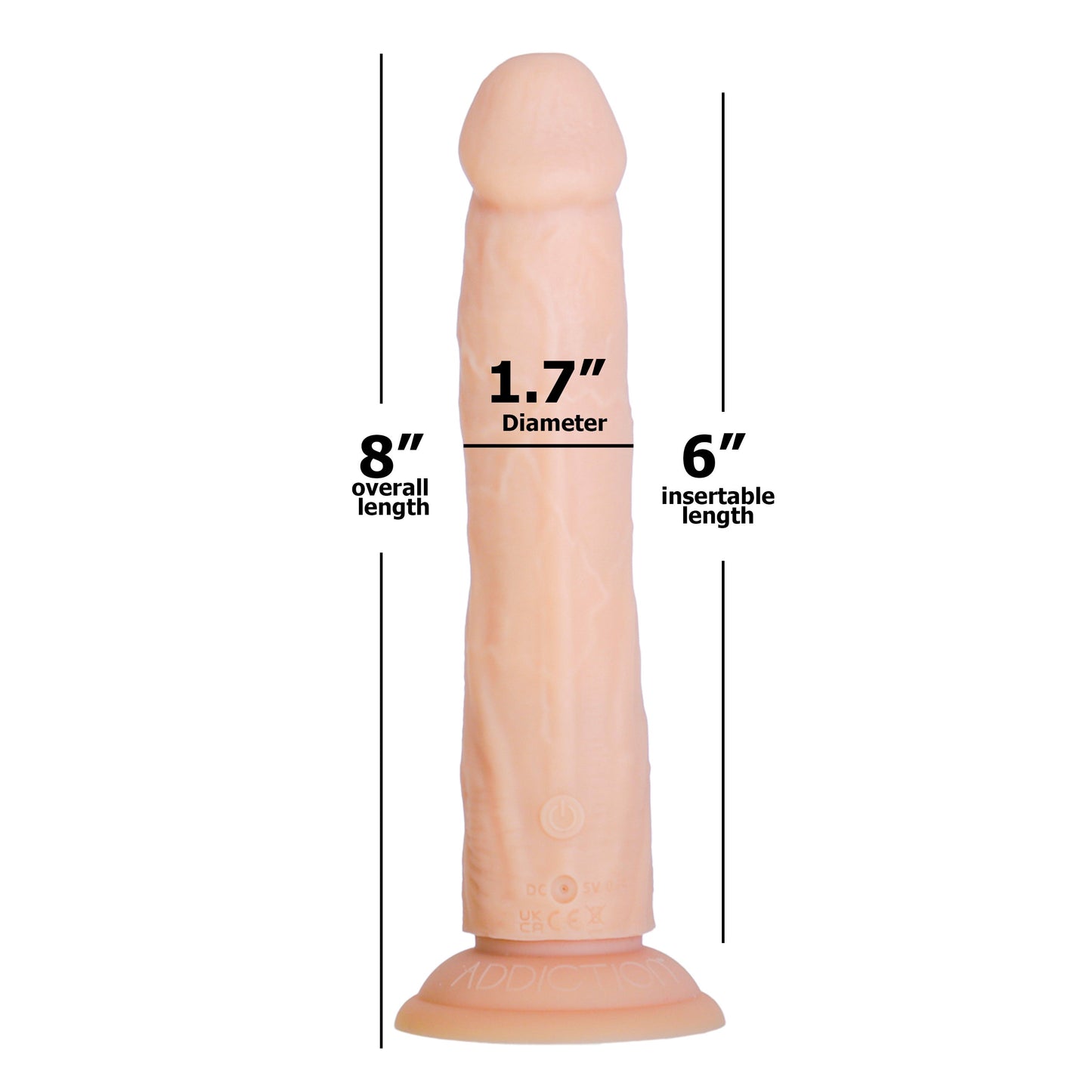 Naked Addiction 8” Rotating & Thrusting Dong - Vanilla - 88825