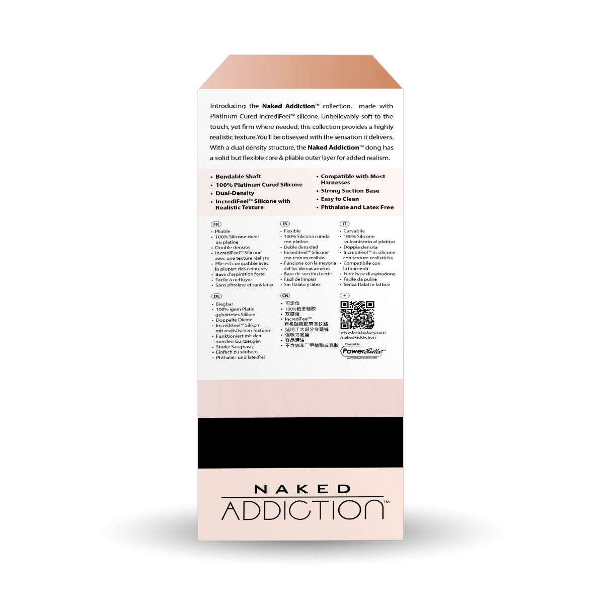 Naked Addiction – 9” Silicone Dual Density Bendable Dildo - Vanilla - 89025