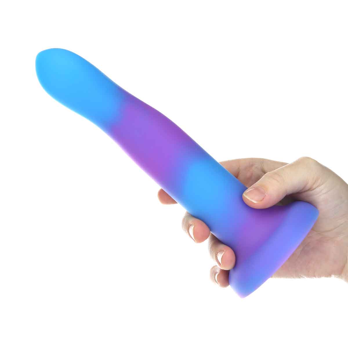 Rave by Addiction - 8" Glow in the Dark Dildo -  Blue Purple
