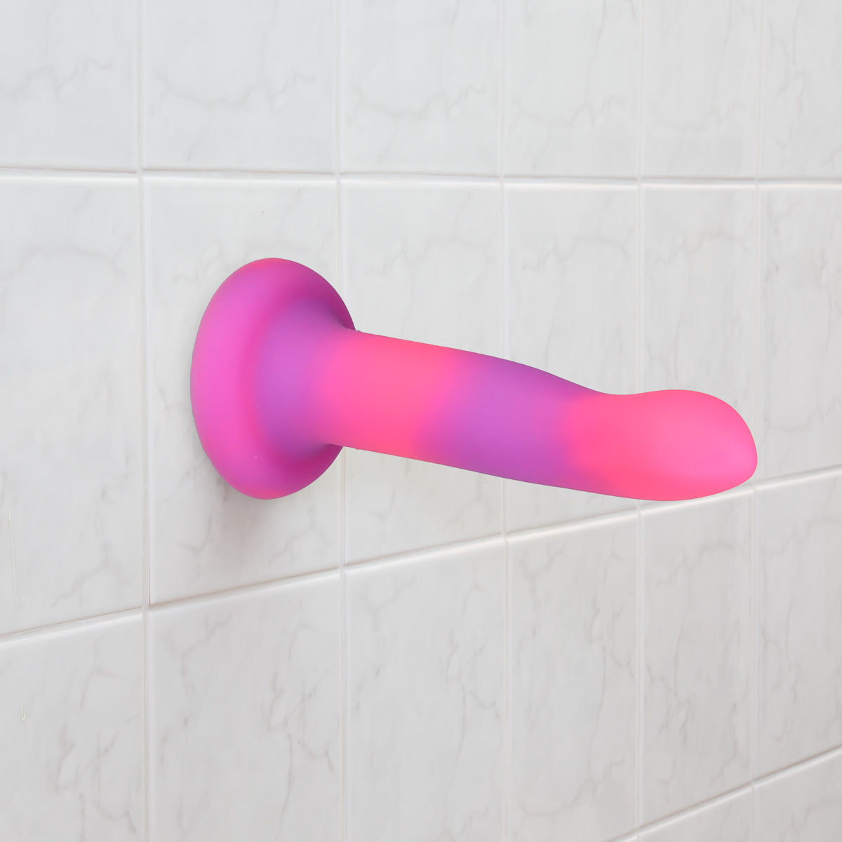 Rave by Addiction - 8" Glow in the Dark Dildo - Pink Purple