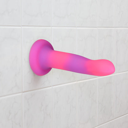 Rave by Addiction - 8" Glow in the Dark Dildo - Pink Purple