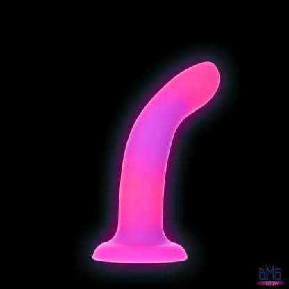 Rave by Addiction - 8" Glow in the Dark Dildo - Pink Purple