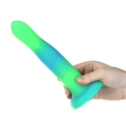 Rave by Addiction - 8" Glow in the Dark Dildo -  Blue Green