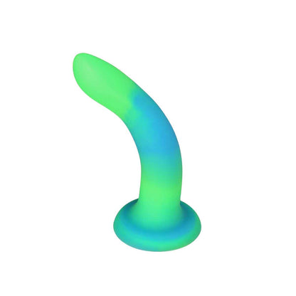 Rave by Addiction - 8" Glow in the Dark Dildo -  Blue Green