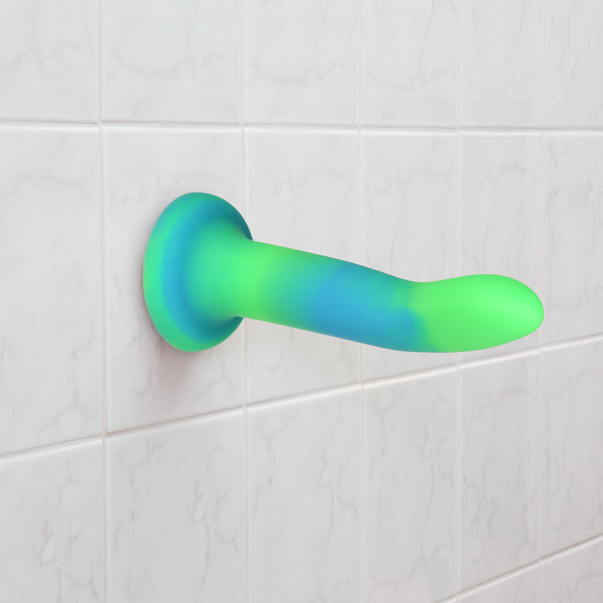 Rave by Addiction - 8" Glow in the Dark Dildo -  Blue Green