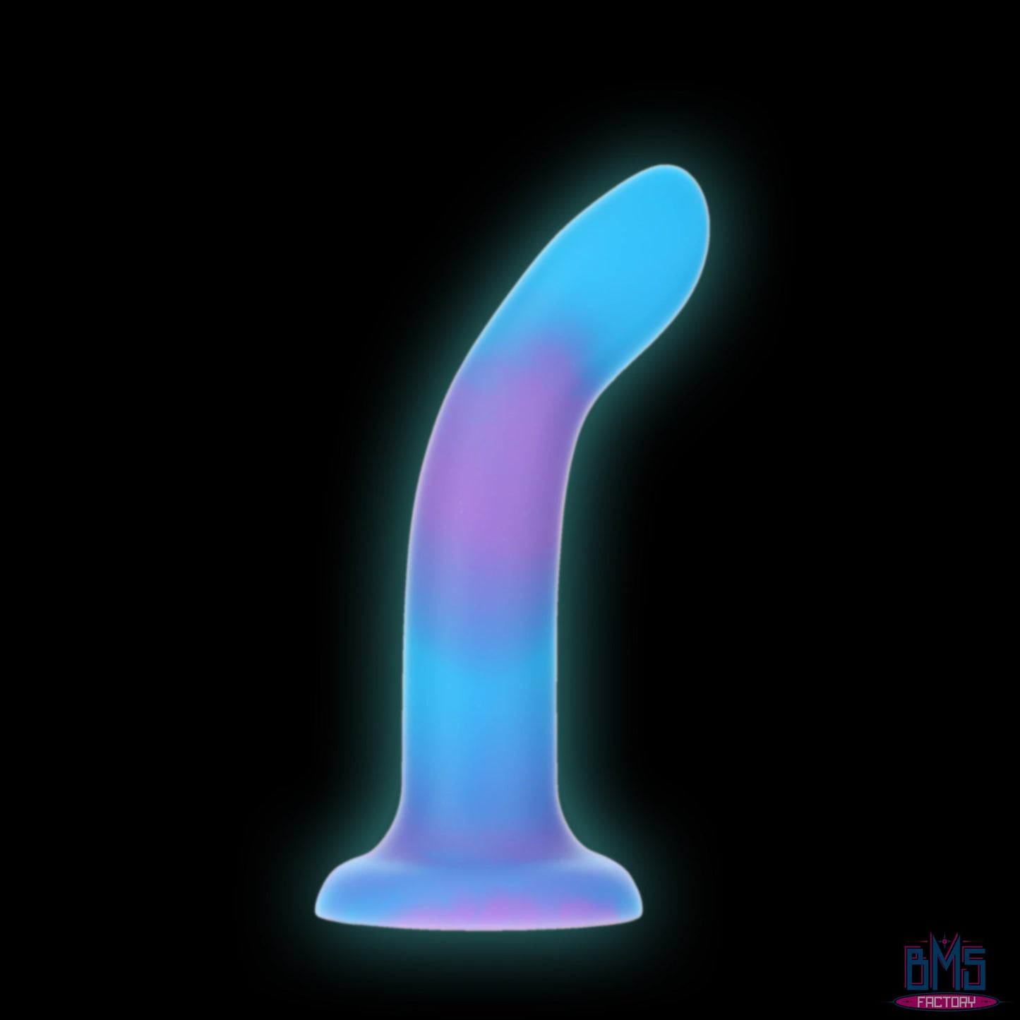 Rave by Addiction - 8" Glow in the Dark Dildo -  Blue Purple