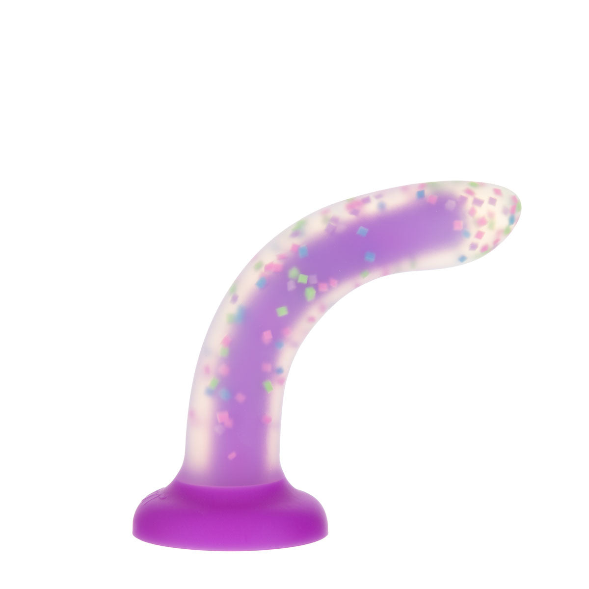 Rave by Addiction – 8” Bendable Glow in the Dark Dildo – Purple Confetti
