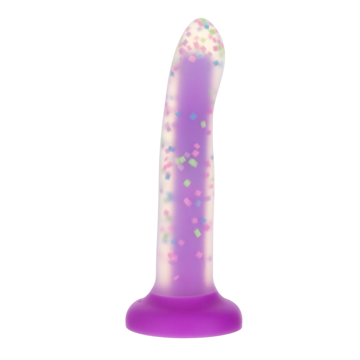 Rave by Addiction – 8” Bendable Glow in the Dark Dildo – Purple Confetti