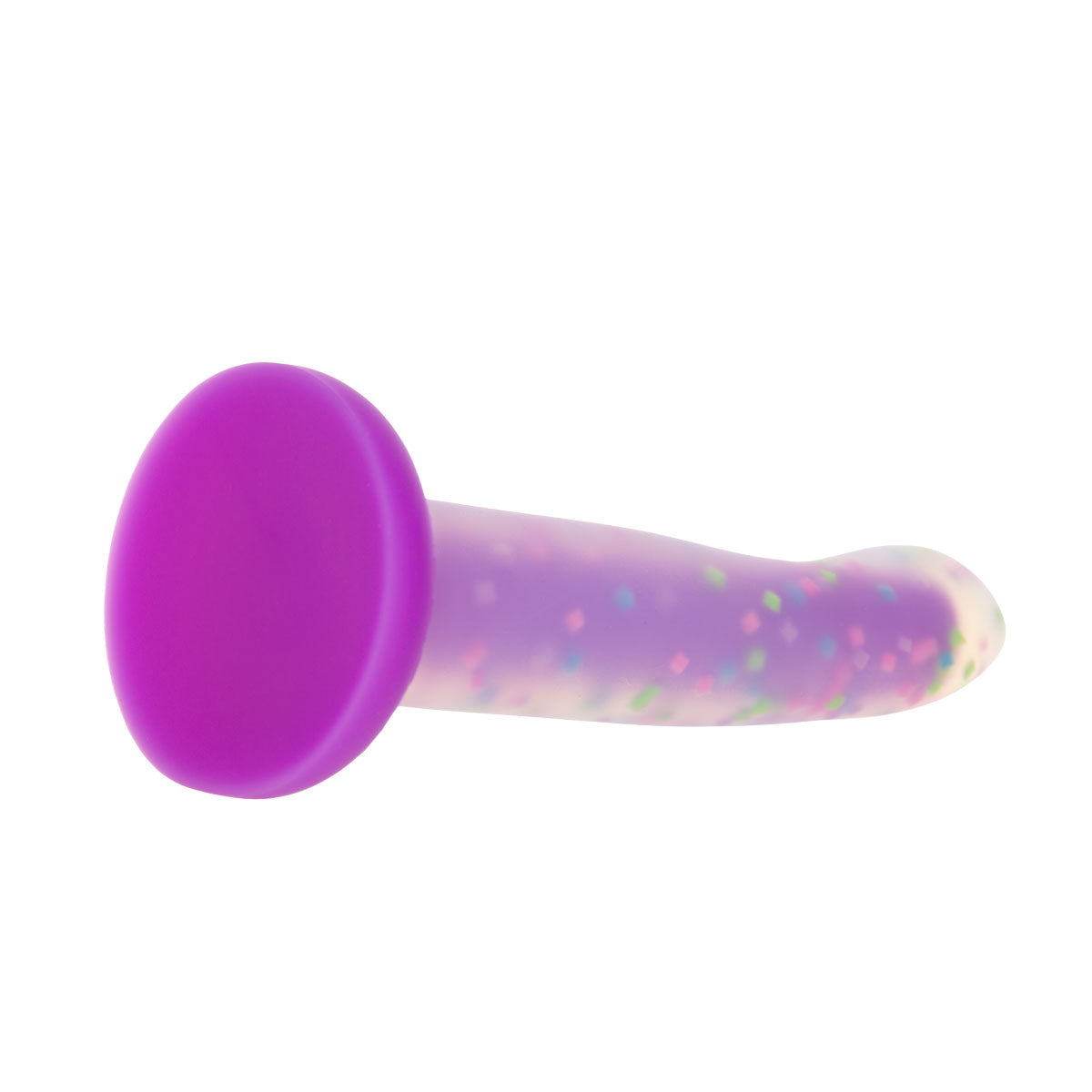 Rave by Addiction – 8” Bendable Glow in the Dark Dildo – Purple Confetti