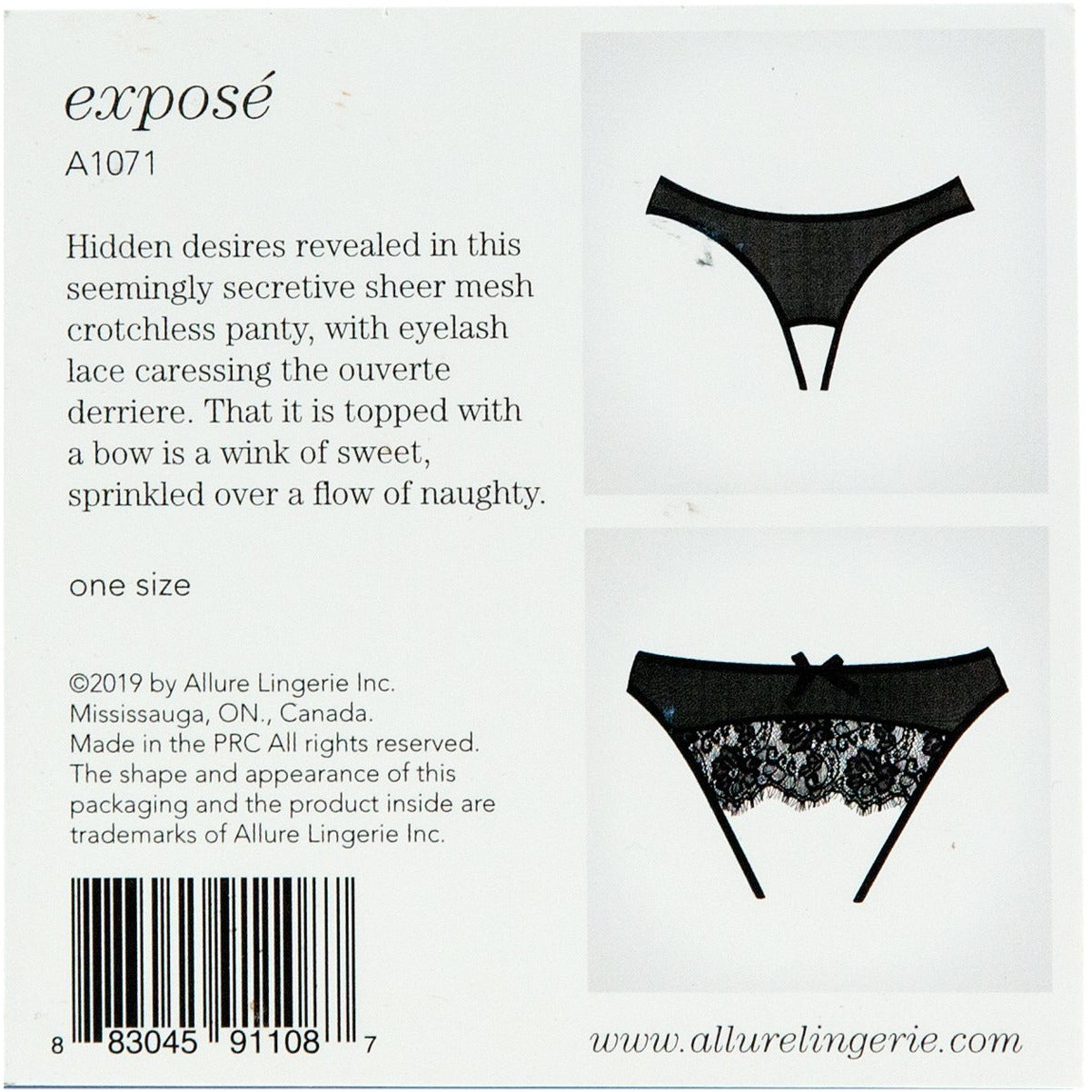 Adore By Allure – Expose Panty - Black