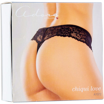Adore By Allure – Lace Crotchless Thong/ Panty - Black