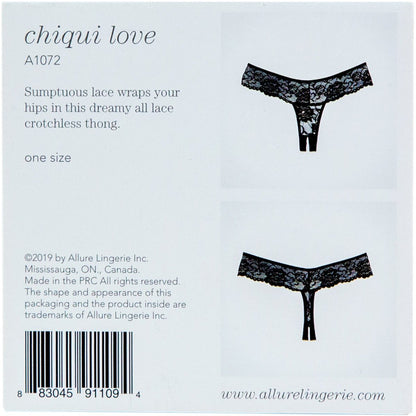 Adore By Allure – Lace Crotchless Thong/ Panty - Black