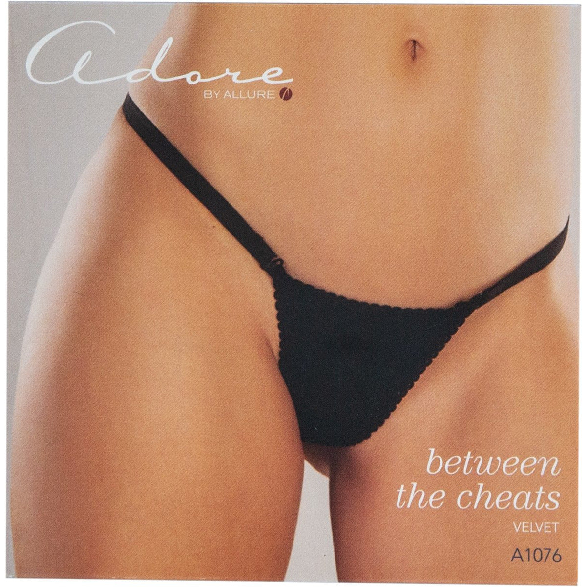 Adore By Allure – Velvet with Picot Trim G-String - Black