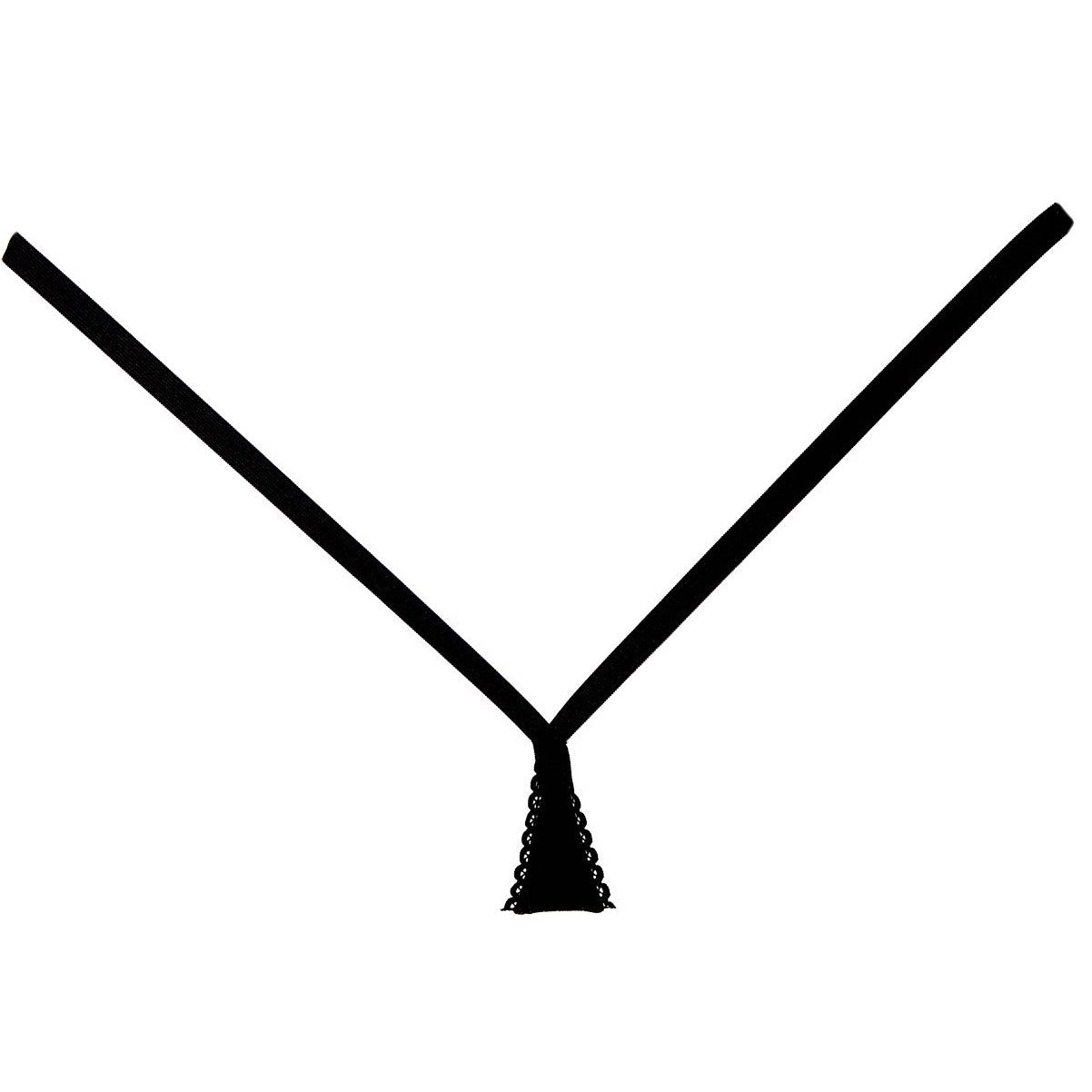 Adore By Allure – Velvet with Picot Trim G-String - Black