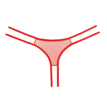 Adore By Allure – Crotchless Scalloped Lace Honey Panty - Red