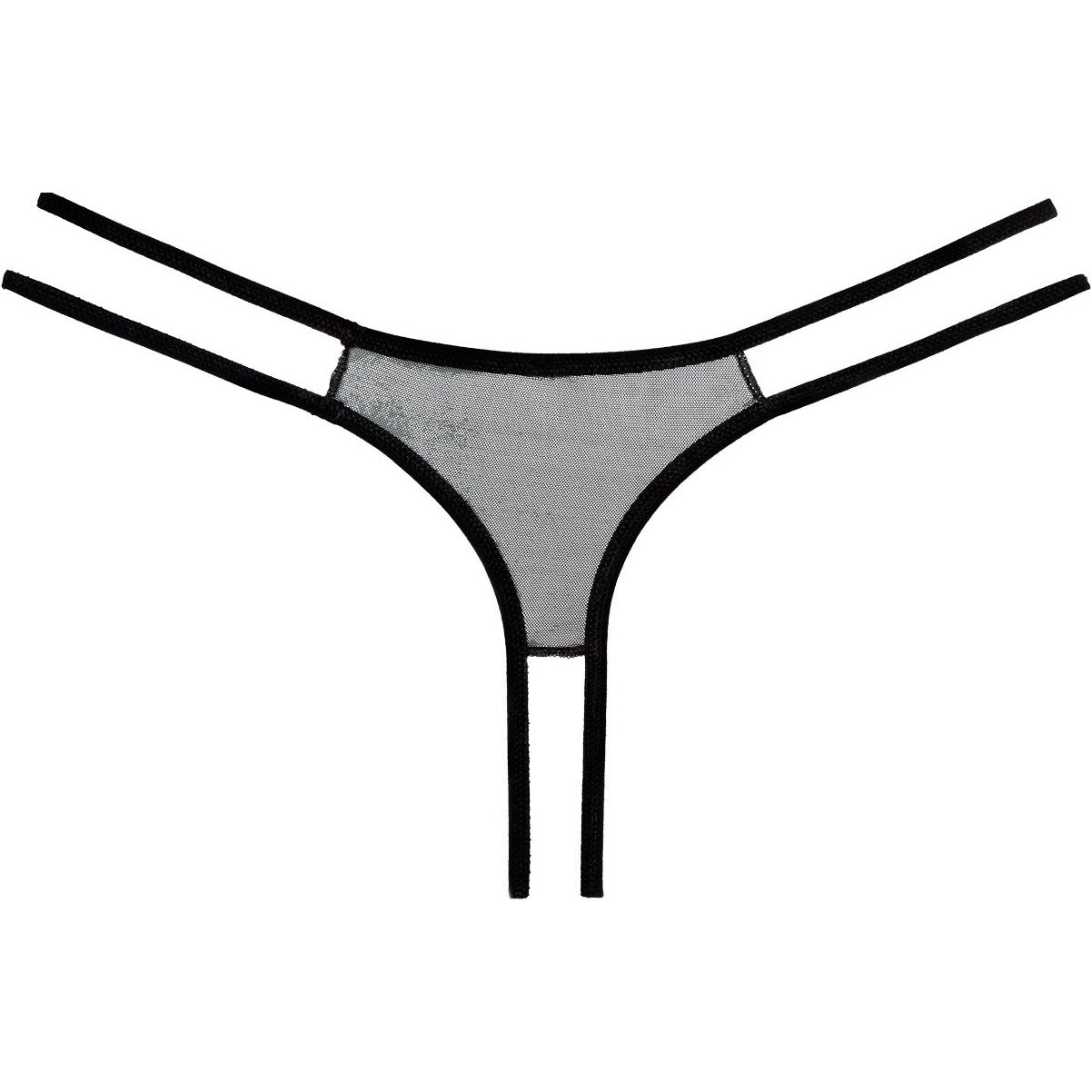 Adore By Allure – Crotchless Scalloped Lace Honey Panty - Black