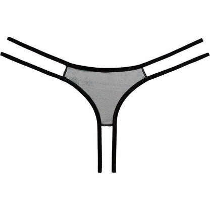 Adore By Allure – Crotchless Scalloped Lace Honey Panty - Black