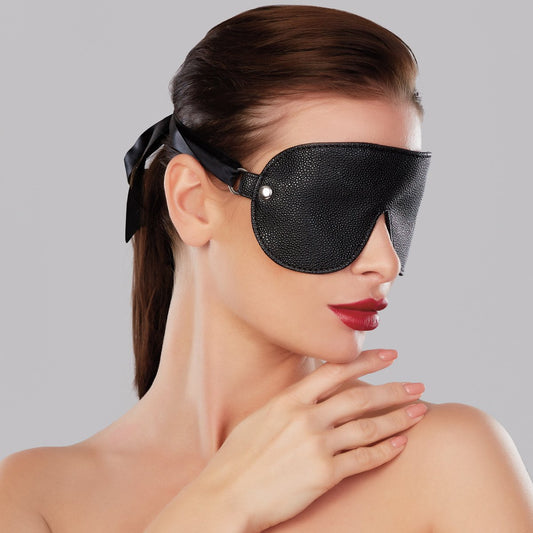 Adore By Allure - Pebbled Faux Leather Reversible Mask - Black