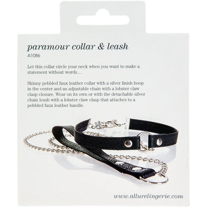 Adore By Allure – Collar with Detachable Leash - Black