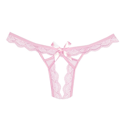 Adore by Allure Peach-y Lace & Mesh Open Panty - Pink