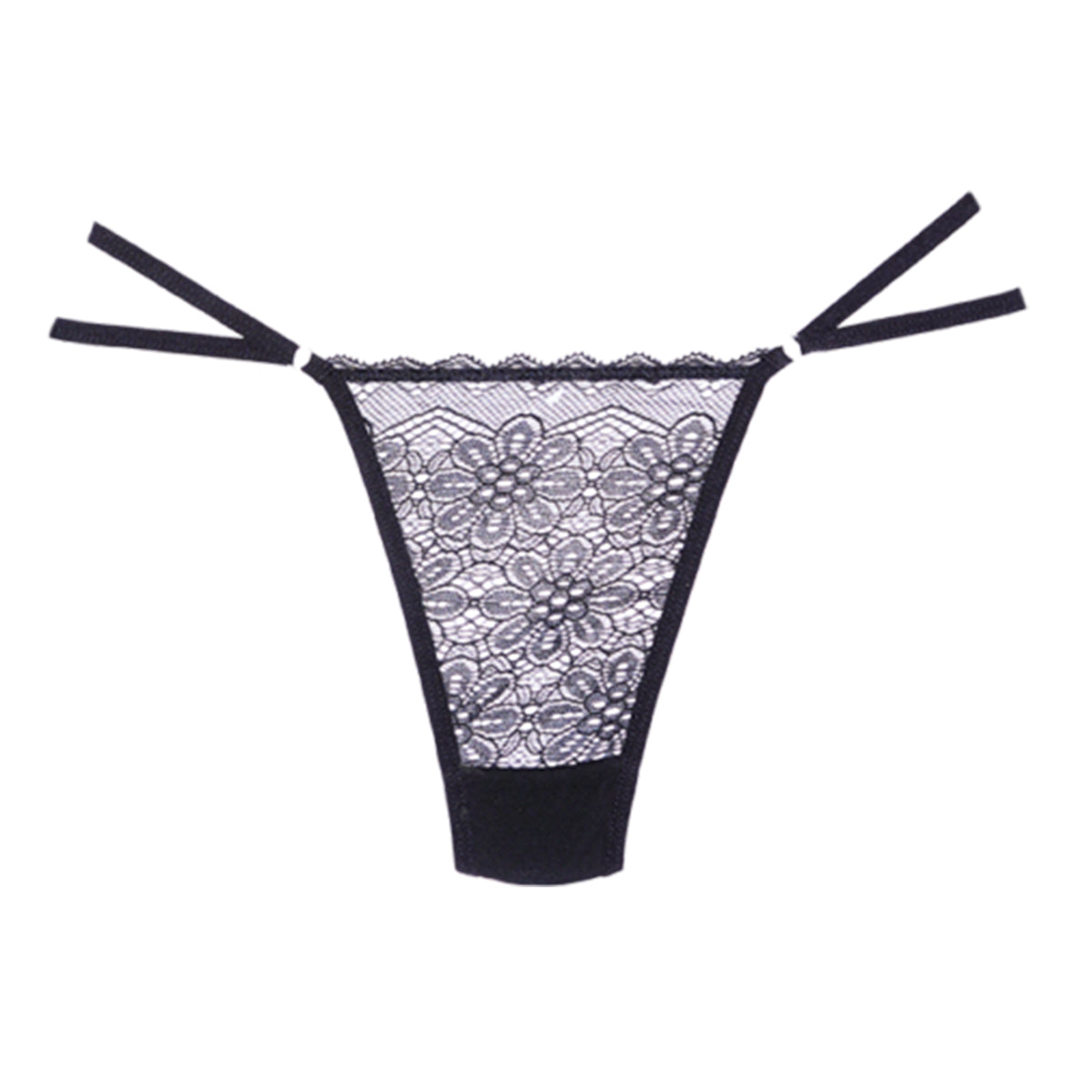 Adore by Allure Good Girl Lace & Mesh Thong - Black