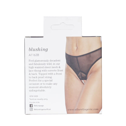 Allure Blushing Pearl Thong – Black – One Size Fits Most