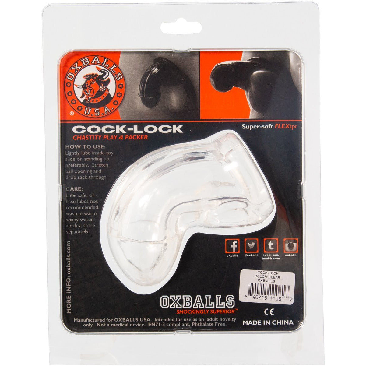 Oxballs Cock-Lock Cock Cage – Clear