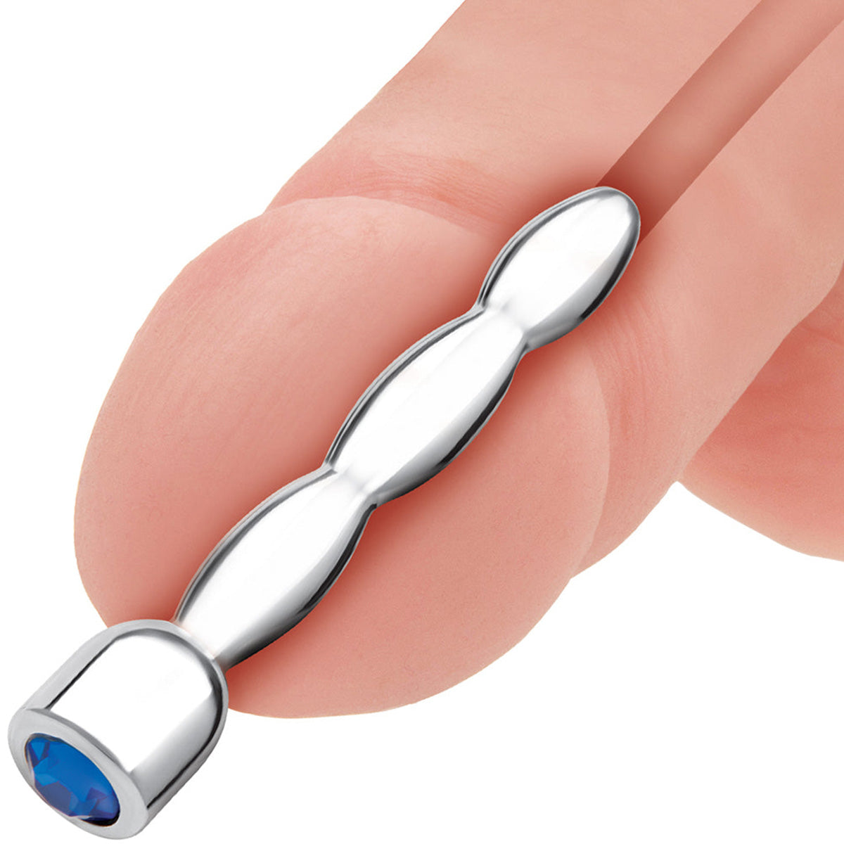Blue Line 2“ Stainless Steel Bling Bling Wavy Penis Plug